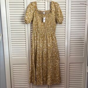 Gold and Cream Patterned Dress